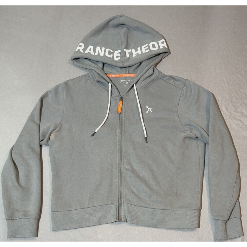 Orange Theory Crop Zip Up Hoodie Women’s Large  Gym Activewear